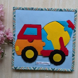 Cement mixer-themed quiet book page sewing instructions