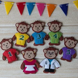 5 little monkeys finger puppets sewing instructions