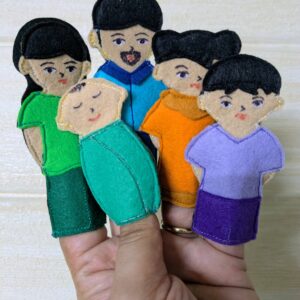 Finger family- finger puppets- sewing instructions and template